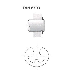 DIN 6799 típusú seegergyűrű méretek